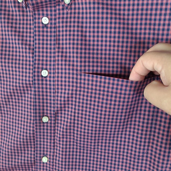Jos A Bank Shirt Mens Large Blue Red Plaid Button Down‎ Executive Collection - Picture 6 of 15